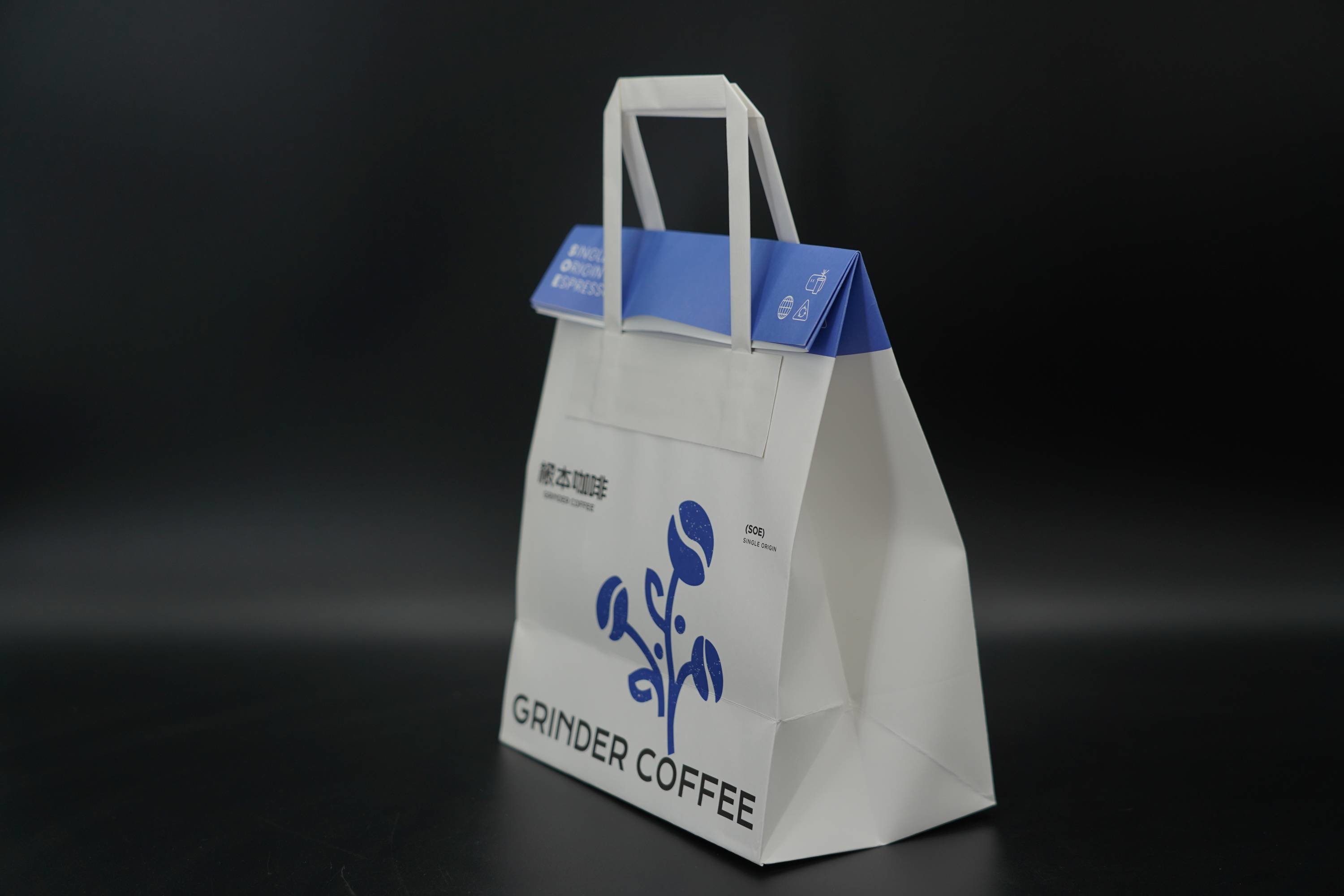 Customized Printing Paper Bags Folding Mouth Personalised Paper Bags With Handles