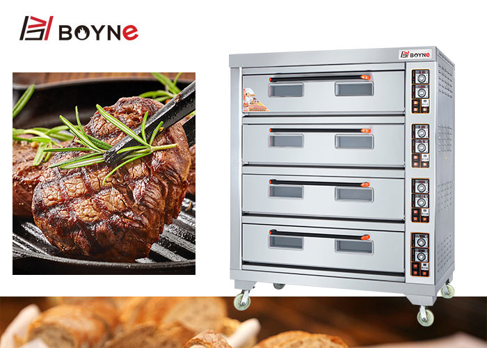 Stainless Steel Deck Oven Four Deck Twelve Tray Large Capacity