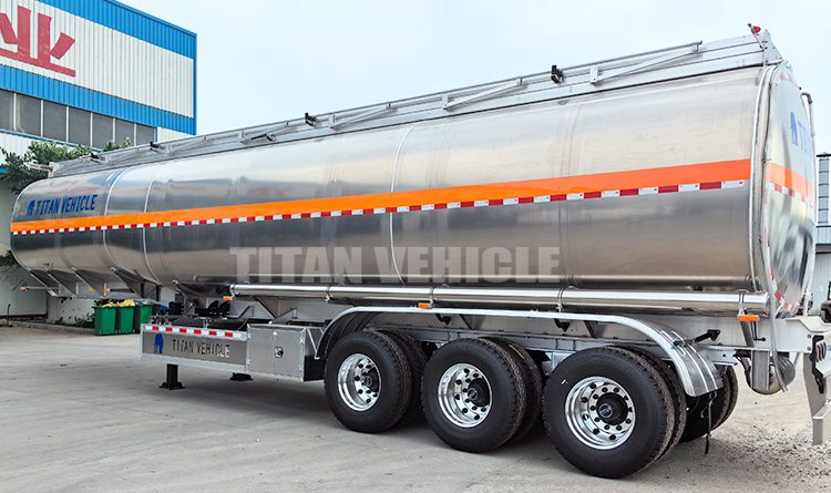 TITAN Large Capacity Aluminum Oil Diesel Fuel Tanker Trailer 3 Axle 4 Compartments for Sale