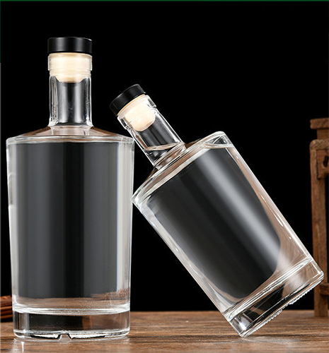 Glass Bottles 500ml 750ml Gin Rum Vodka Whisky Cognac Napoleon Brandy with Custom Size