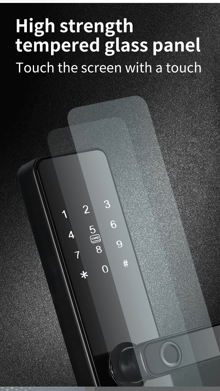 Hotel Smart Digital Lock Door with Fingerprint Password and Key Card 5kg/pcs WiFi Tuya