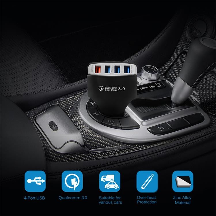 QC3.0 4 Port USB Car Charger 7A 35W IPhone Charger Adapter