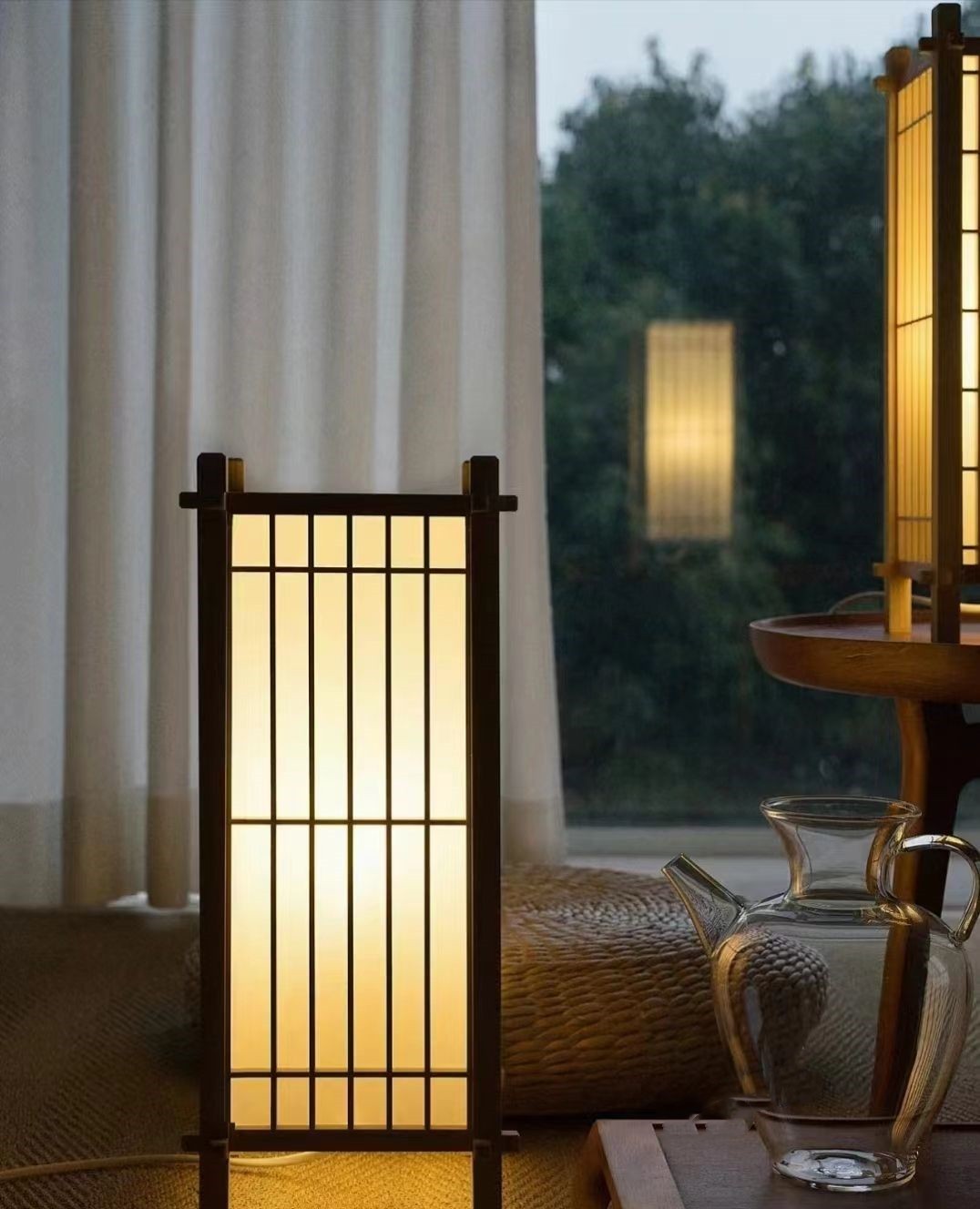 Living Room Wood Kumiko Craft Kumiko Wooden Lamp Simple Patterns