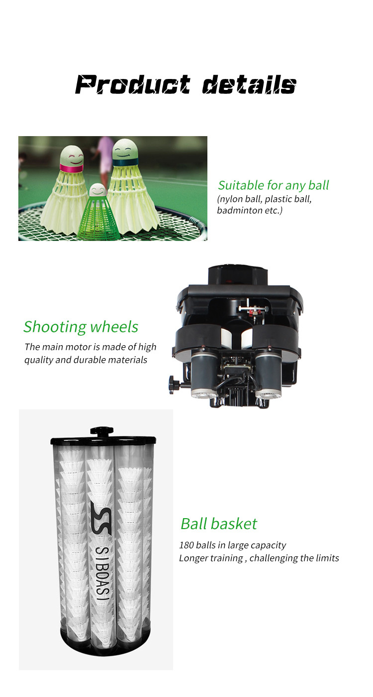 AC 100V Badminton Shuttlecock Shooting Machine With 180Balls