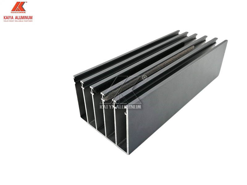 Alloy Sliding Door Profile Aluminium Window Extrusions Black Powder Coating
