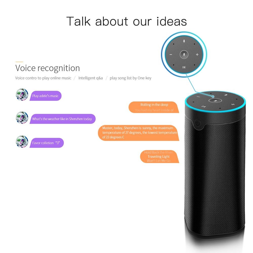 Home Audio 5Wx2 Voice System Alexa Smart Speaker 5.5-6.5 Hours Charging Time