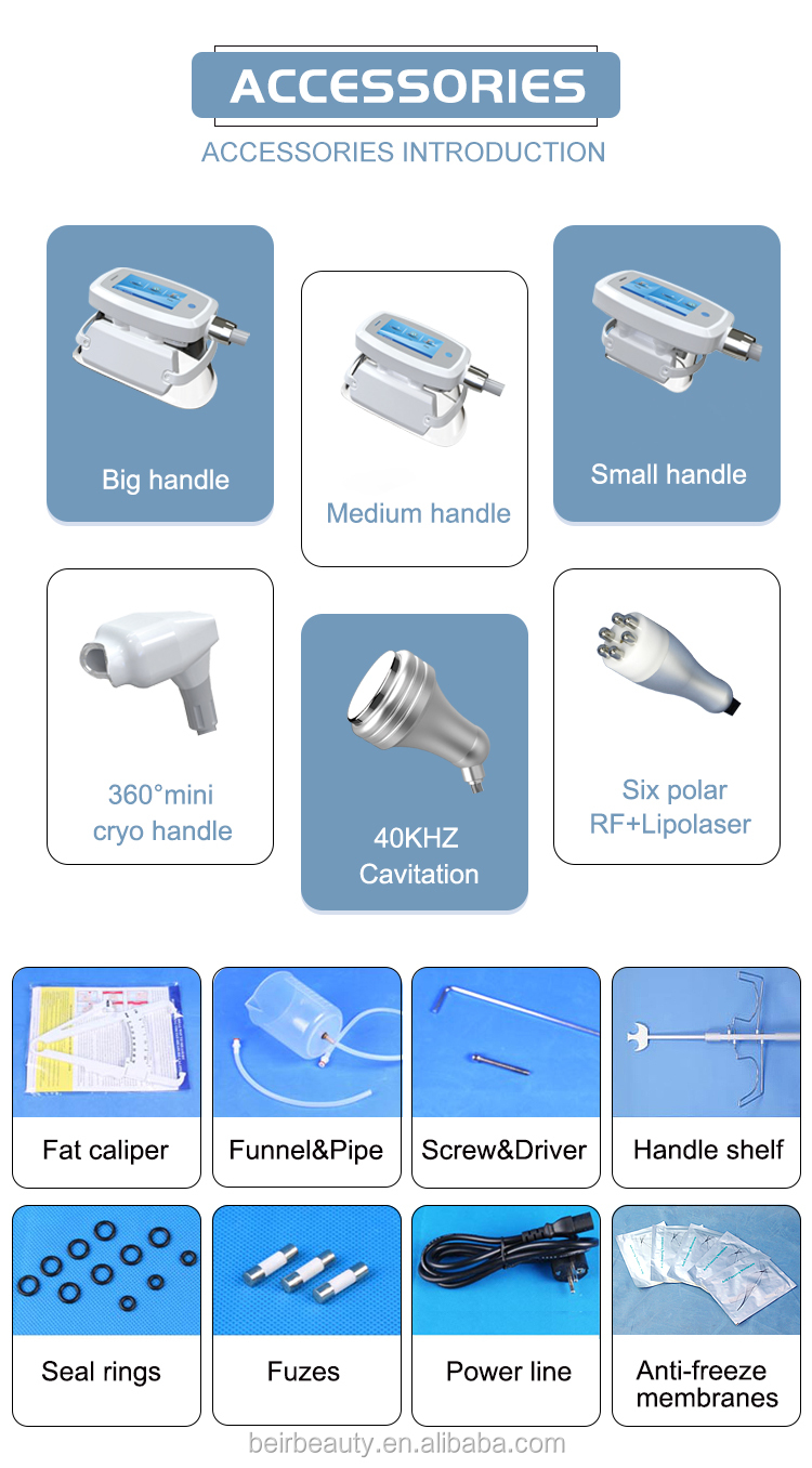 Multifunctional Vacuum Cavitation System With 4 Cryo Handles RF Fat Burning Machine