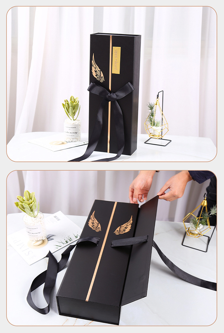 Black Square Cardboard Foldable Luxury Flower Gift Box Flower Packaging Box Paper Flower Box