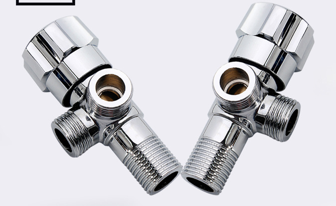 Chrome Toilet Angle Valve Three-Way Angle Stop Valve For Kitchen And Bathroom