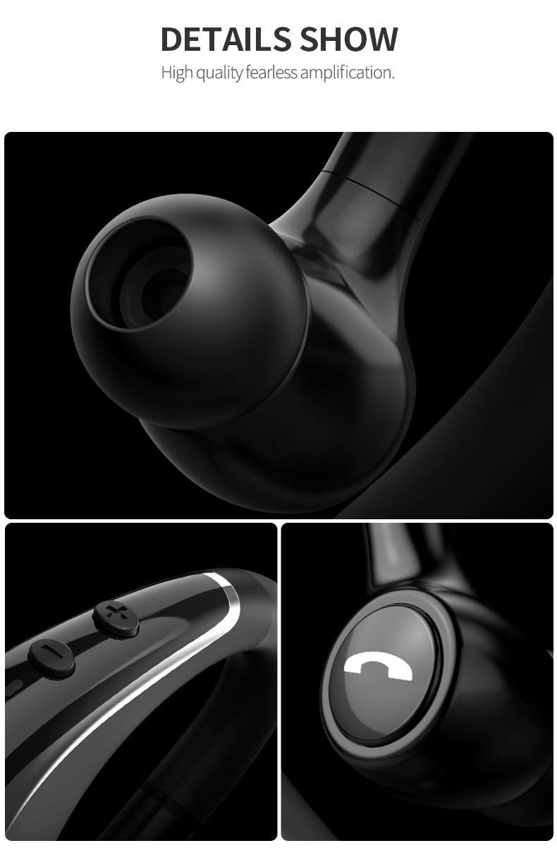 Sport Wireless Earbuds With Ear Hook HiFi Stereo Sound 19H Listening Time