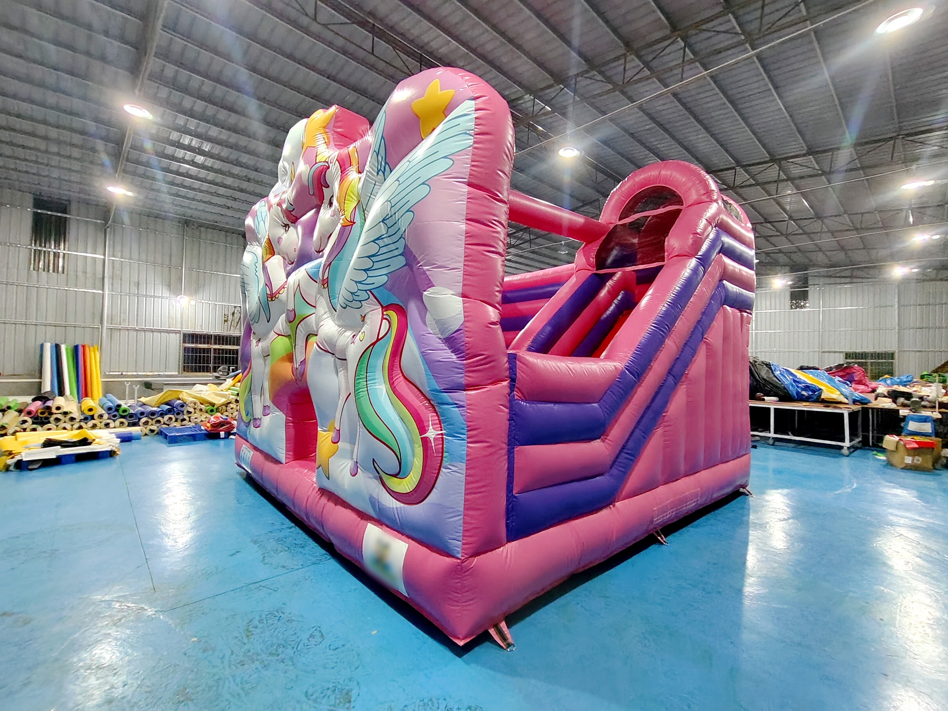 New Design Digital Printing Inflatable Bounce House With Slides Unicorn Inflatable Jumping Castle For Kids