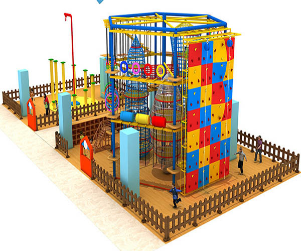 Commercial High Ropes Obstacle Course , OEM Rope Play Equipment