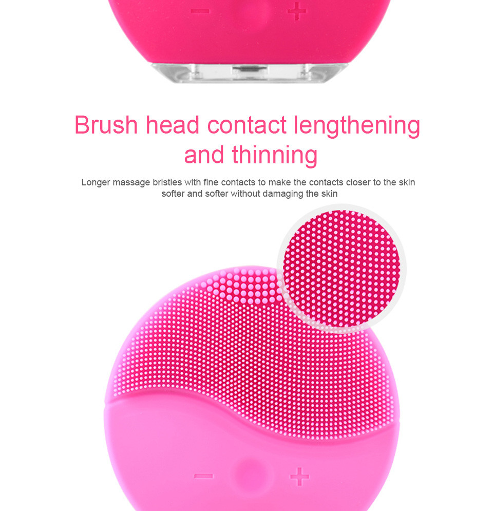 Handy Natural Silicone Electric Facial Cleanser Face Cleaning Toning Device Face Cleanser And Massager Pore Cleansing