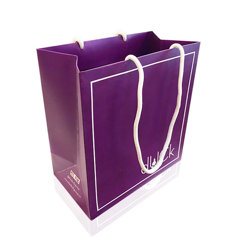 Luxury Hot Stamping Kraft Paper Gift Bags With Handles PMS Printing
