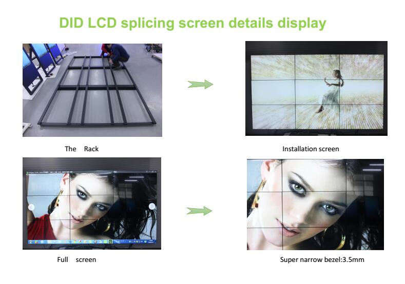 Wall Mount 2 * 2 LCD Video Wall 65 Inch Digital Signage Display Low Power Consumption