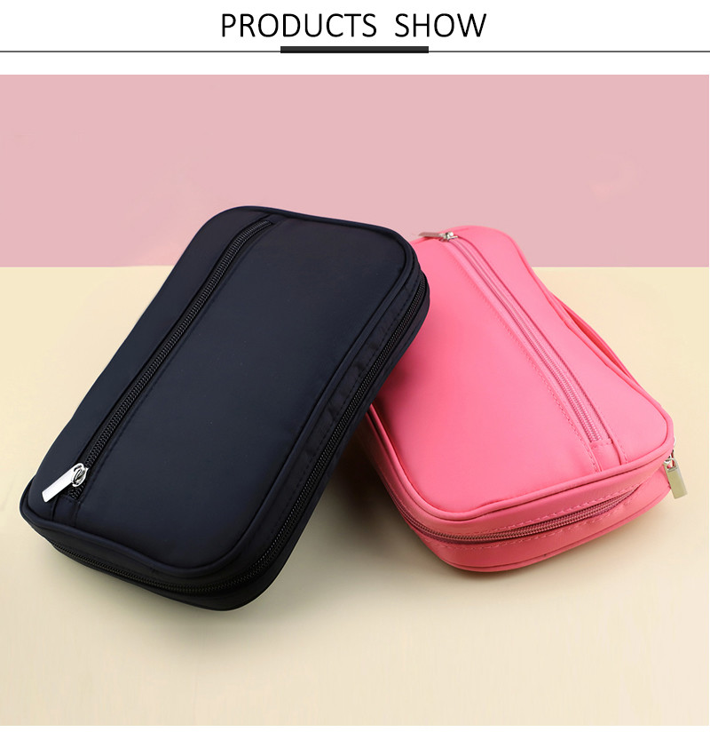Simple Style Plain Pure Color Ladies Large Toiletry Bags