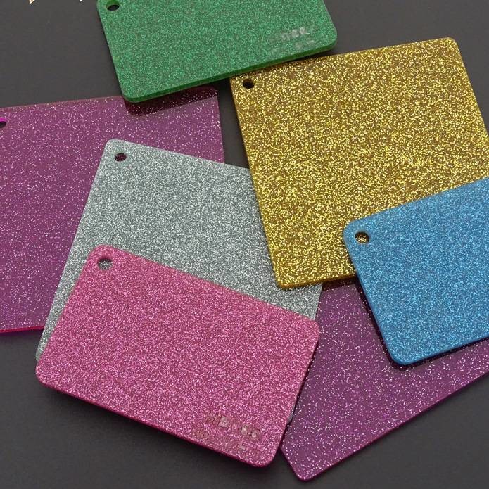 3mm Thickness Glitter Acrylic Sheet Home Furniture Christmas DIY Art Crafts