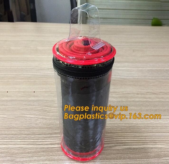 Factory Custom made Environmental PVC clear packaging toy storage handle bag,plastic tote packaging bag with handles fro