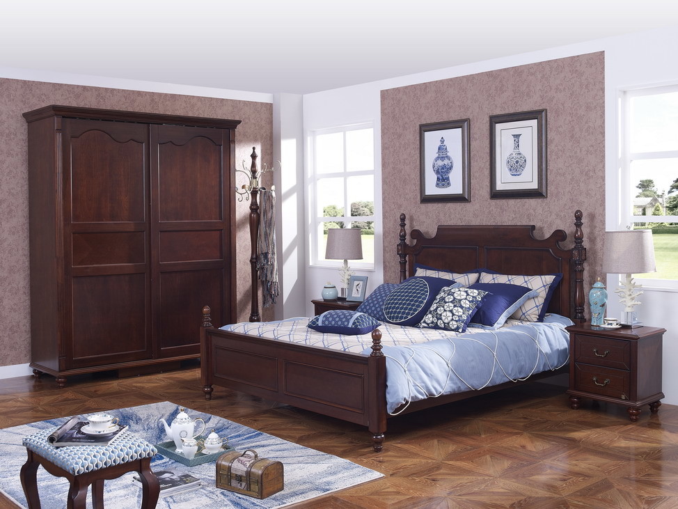 Rubber Wood Home Living room Leisure Amercian Furniture TV wall unit By Floor stand and Combine Cabinet with Hanger rack