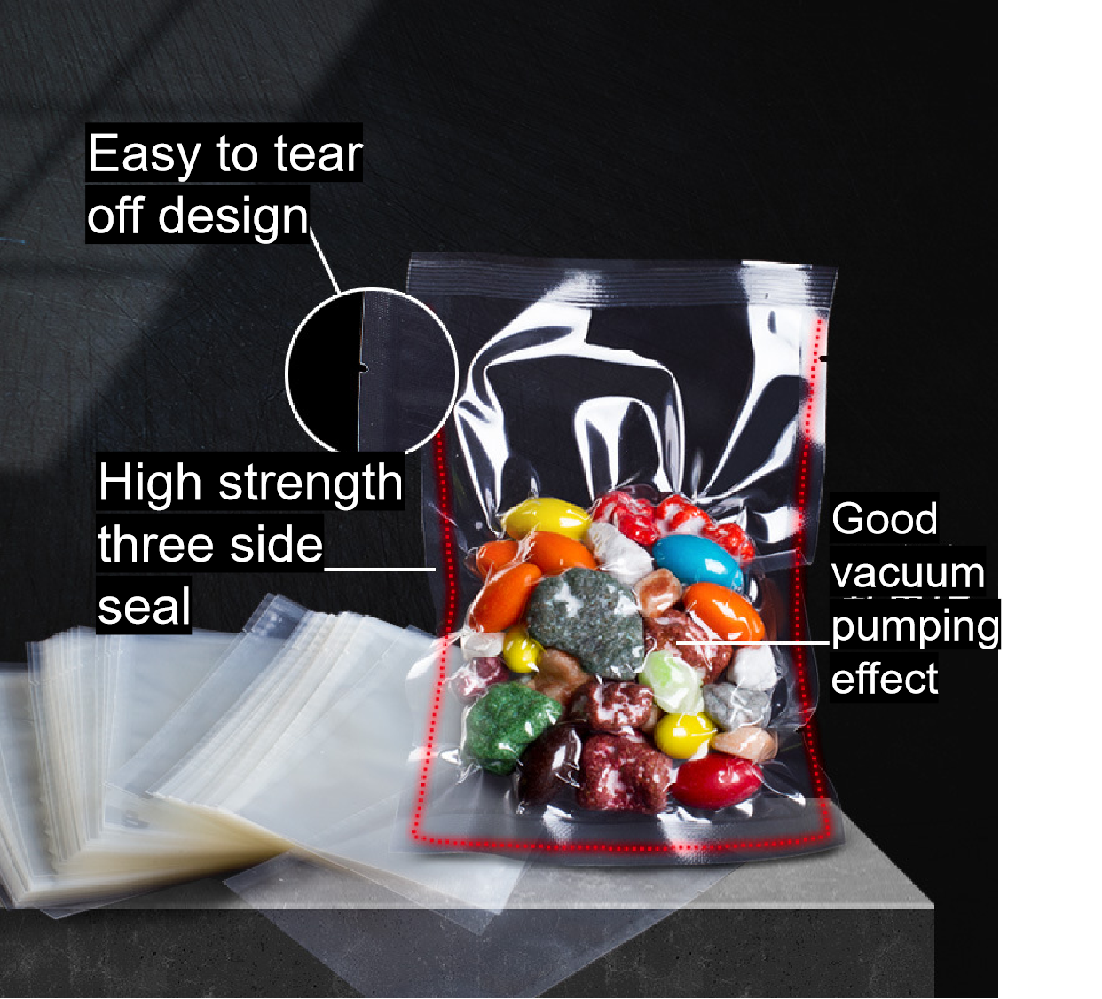 Heat Seal Transparent Nylon Laminated Pe Vacuum Bag Co-Extrusion Nylon Packing Bag
