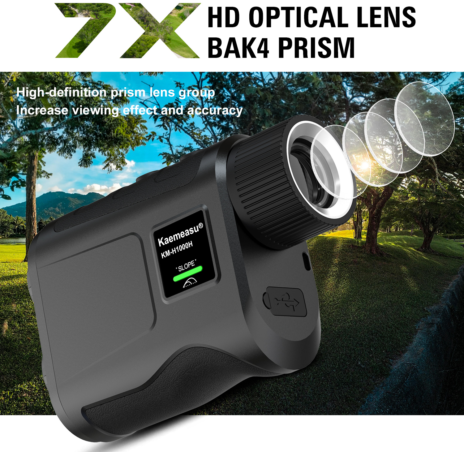 Sport Laser Rangefinders 195g H Telescope for Golf Slope Function 1500m Long Distance Range