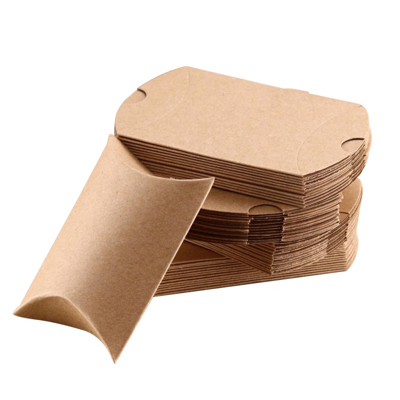 Others Box Type Foldable Packaging Pillow Shaped Kraft Paper Box for Customization