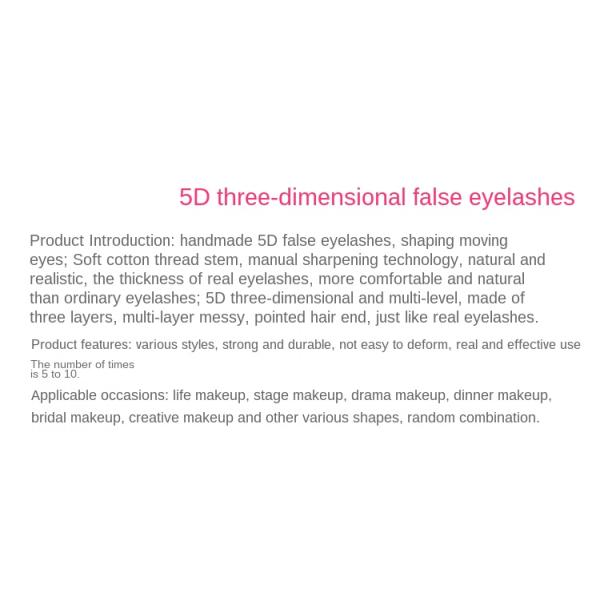 5D Eyelashes 100% Handmade Dramatic Thick Crossed Cluster False Eyelashes,Long Soft Reusable eyelashes