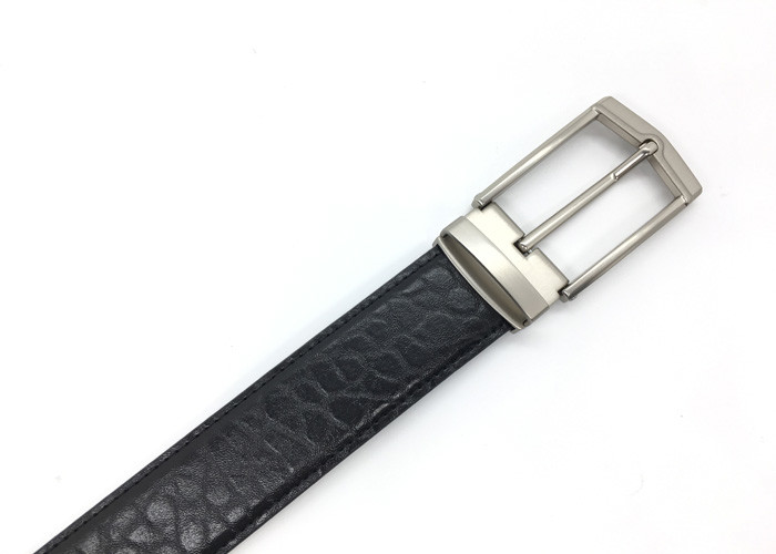 Business And Casual Mens Leather Dress Belt Size Adjustable Black Color