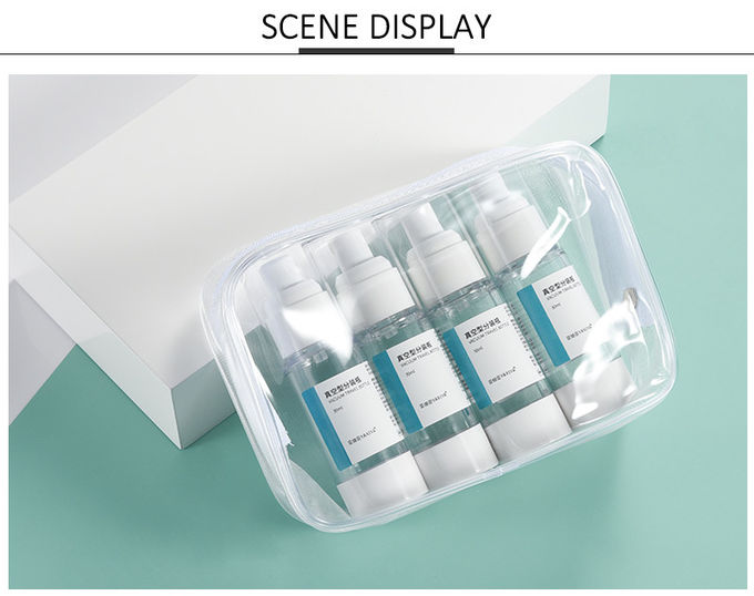 Promotional Clear Frosted Plastic Heat Seal Zipper Makeup Bag