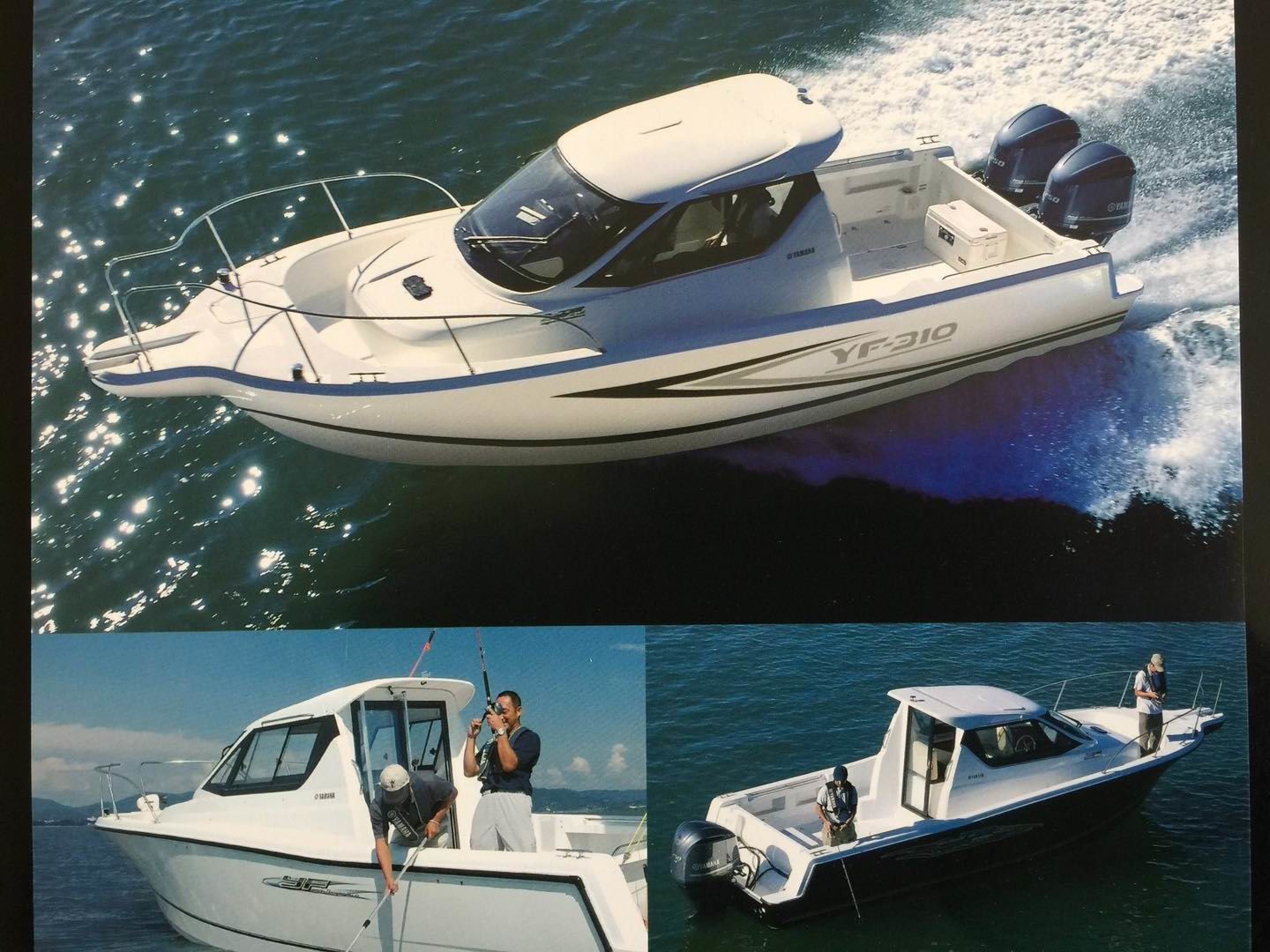 2023 new 8.7m GRP fishing yacht with cabin in cheap price with two engines