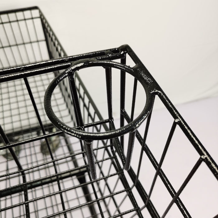 Customized 100L Large Basket Supermarket Shopping Trolley With Handle Small Basket