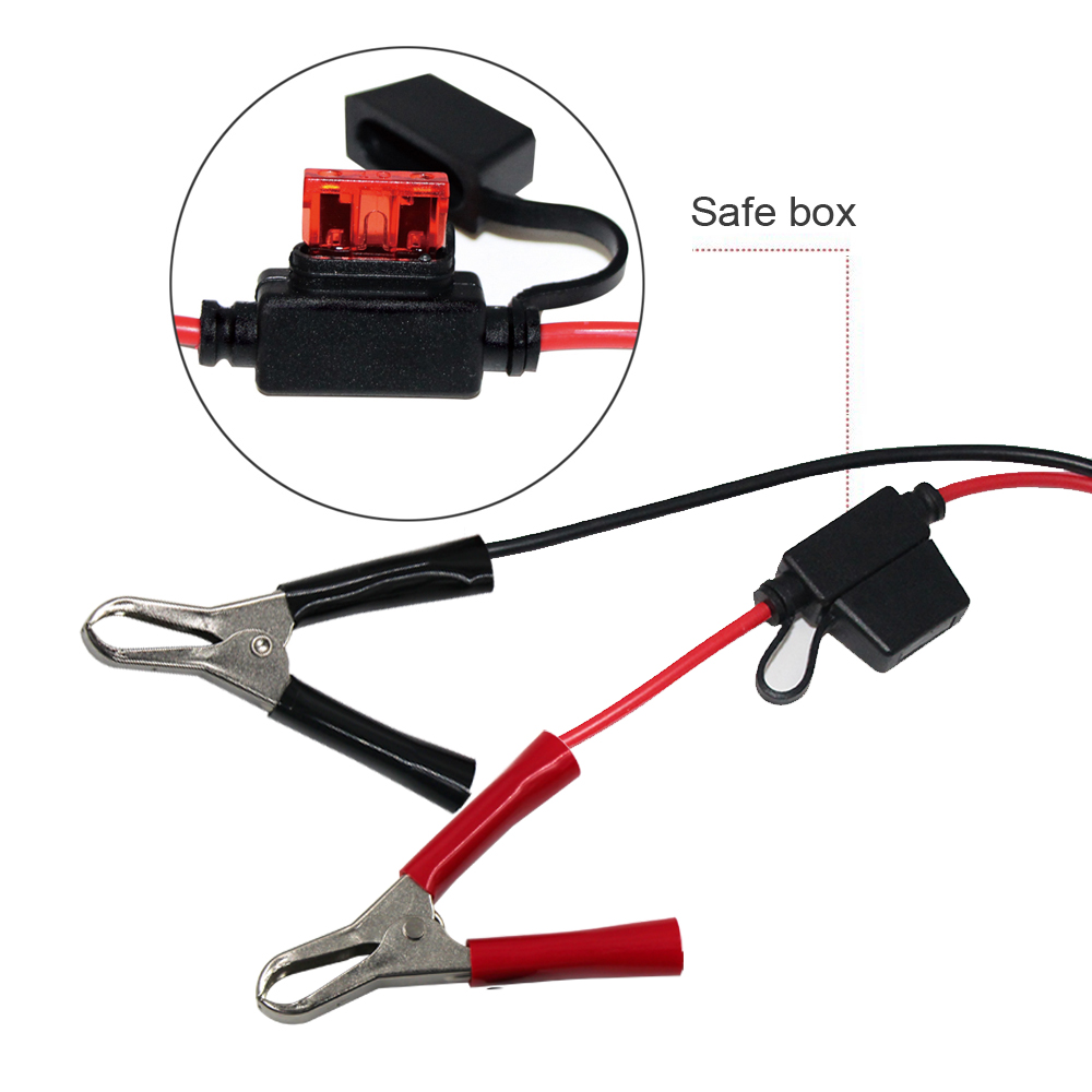 1.5m 5A Fused Alligator Clips To Dc SAE Battery Cable Warterproof