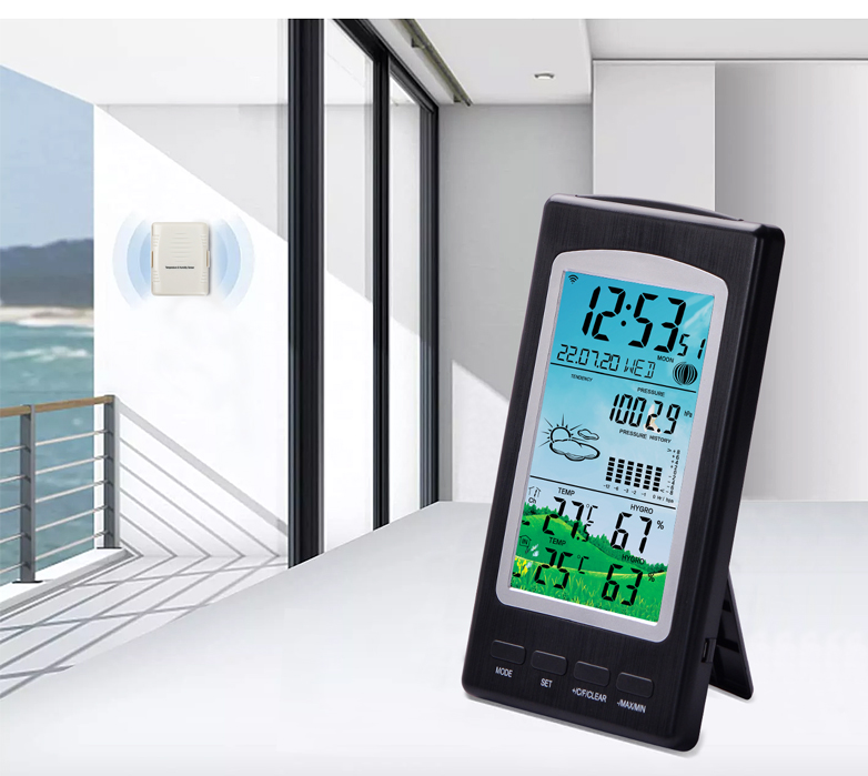 WS1070C Household Wireless Thermometer And Hygrometer With Moon Phase And Temperature Accuracy ±1 ° C