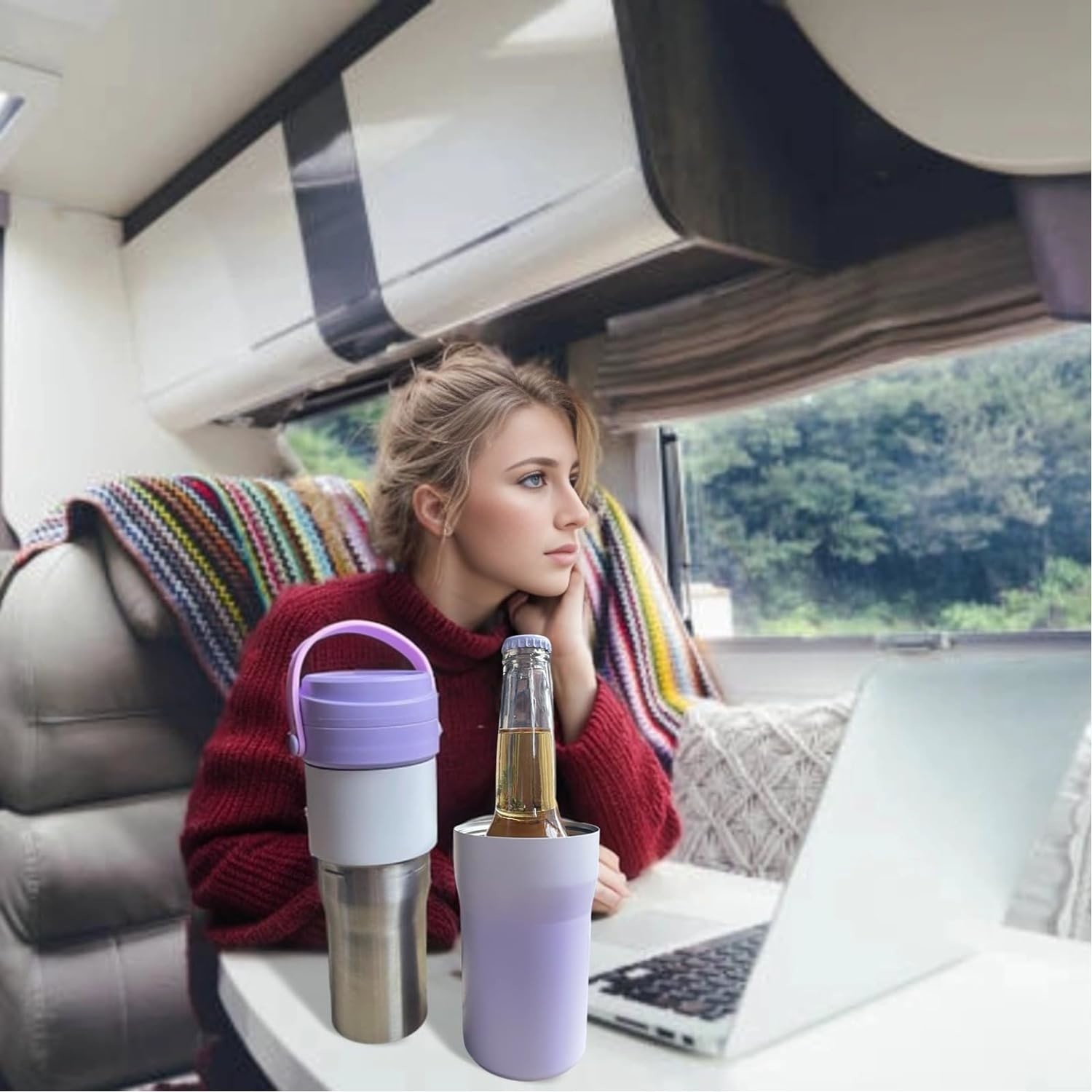 12Oz Insulated Stainless Steel Travel Mug For Separating Drinks