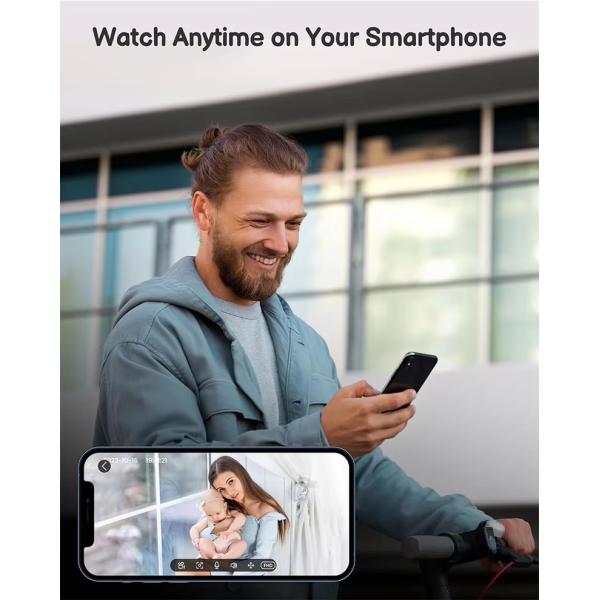 Ips Display Pan Tilt Baby Monitor With App 2 Way Audio Wifi 2.4Ghz 5.5 Inch Split Screen