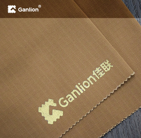 Brown Cotton Polyester T400 WR OR Anti Bacterial Fabric 225GSM