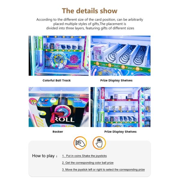 Roll 2 Win Arcade Prize Toy Vending Machine Game Machine