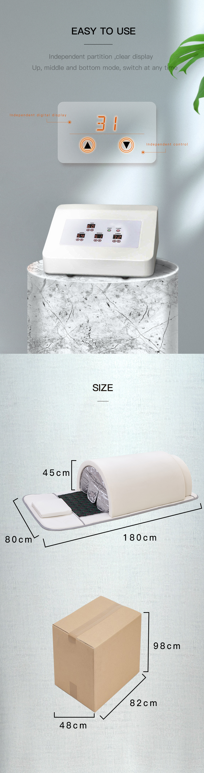 Germanium Jade Stone Portable Infrared Sauna Dome Spa Capsule With 3 Heating Zones