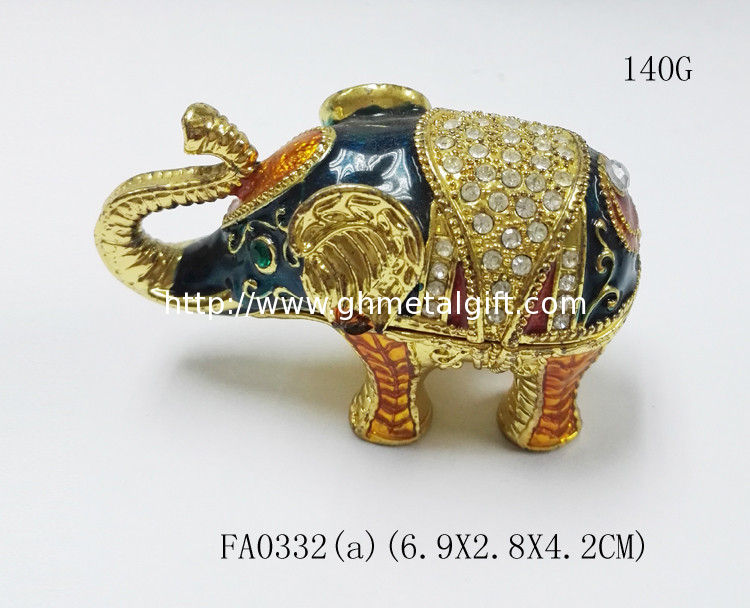 Fashion elephant shaped metal jewelry box custom elephant shaped jewelry box wholesale