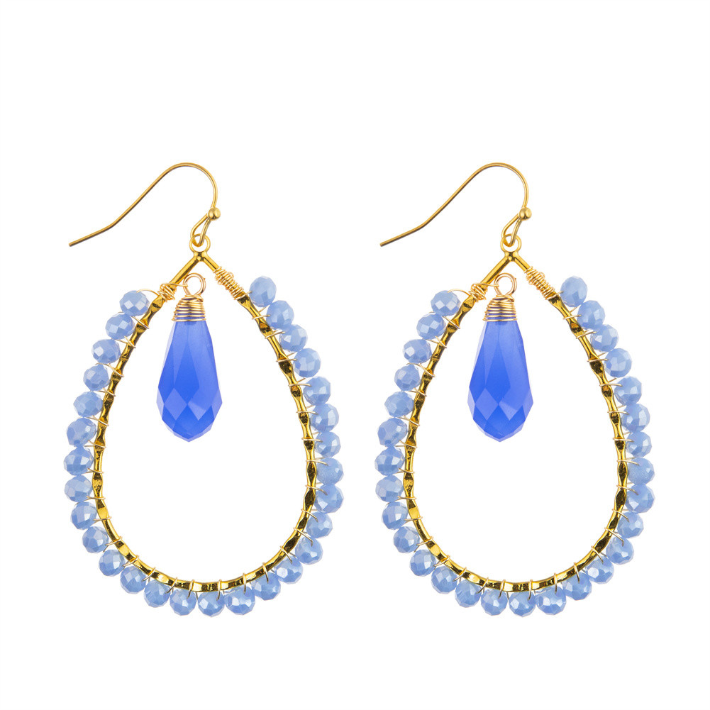 Grape Seeds Drop Shaped Handmade Beads Earring Multi Colors