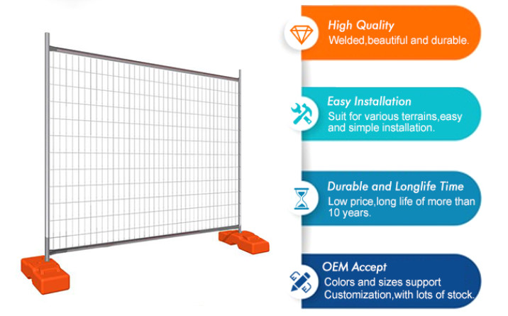 PVC Coated Farm Fence 1.8x2.4m Temporary Fence Panel for Animal Protection