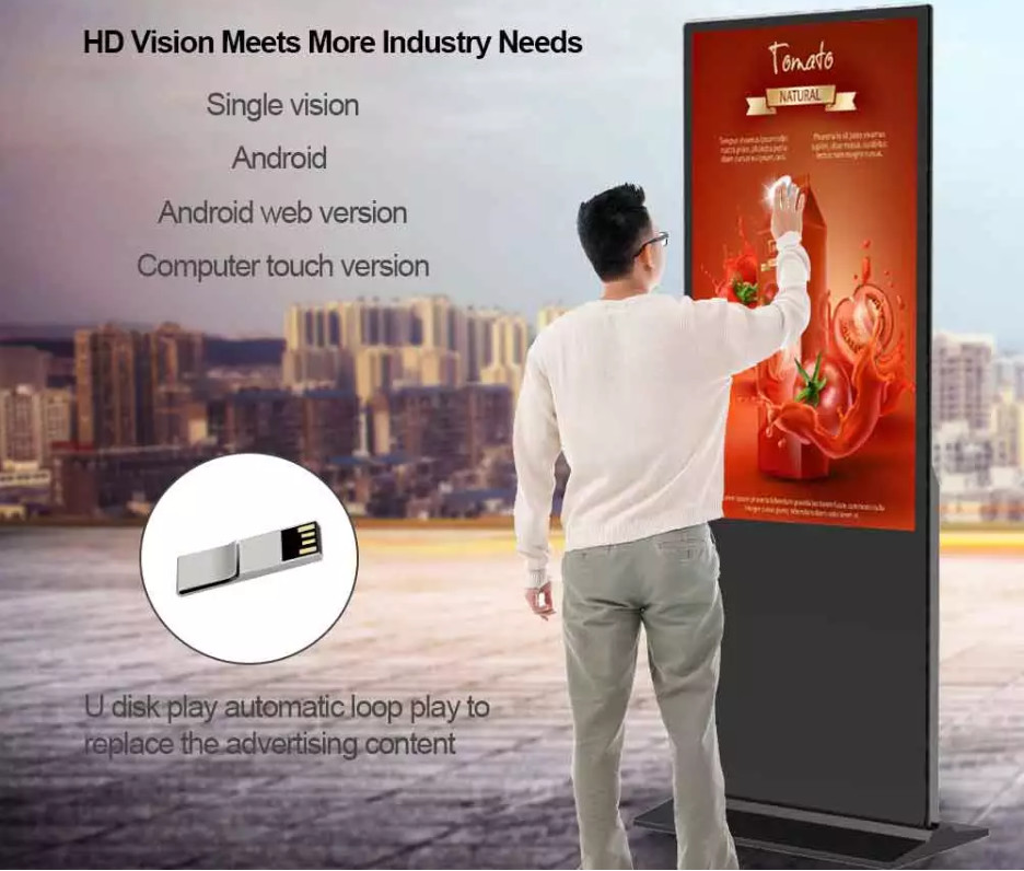 High Resolution Touch Screen Digital Signage Energy Saving Wide Viewing Angles