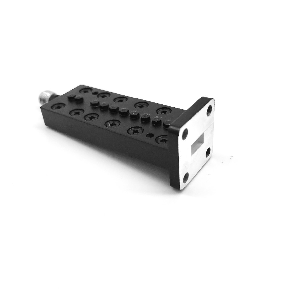 Waveguide To Coaxial Connector Microwave Bandpass Filter Black Color