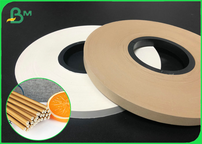 Biodegradable Brown 60gsm Kraft Strip Paper Reels FDA Approved Paper Straw Raw Material