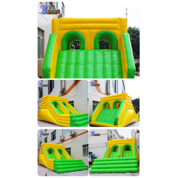 Two Parallel Inflatable Portable Water Slide Bouncer Outdoor Wear Resistant