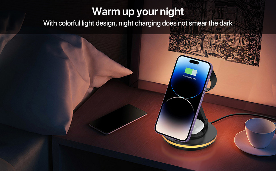 ABS PC Material Magnetic Wireless Charger for Fast Charging with Wireless Charging Method