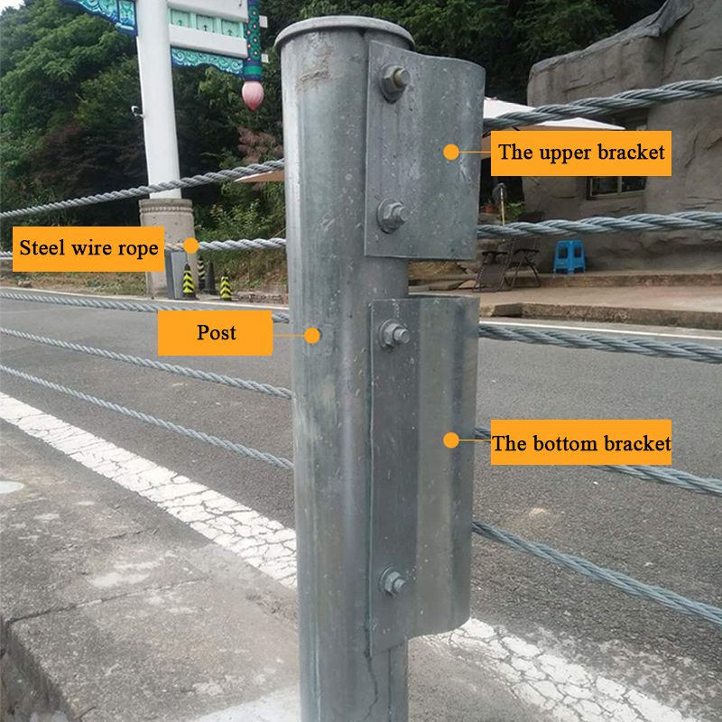 Stainless Steel Galvanized Highway Guardrail Cable Barrier For Road Traffic Safety