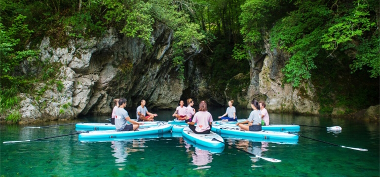 Fitness Venus Hub 8 places Customized Inflatable SUP Platform Paddle board Docking Station YOGA DOCK