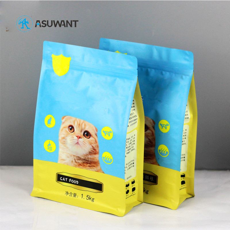 250g 500g Side Gusset Flat Bottom Pouch Pet Food Bag For Dog Cat Fish