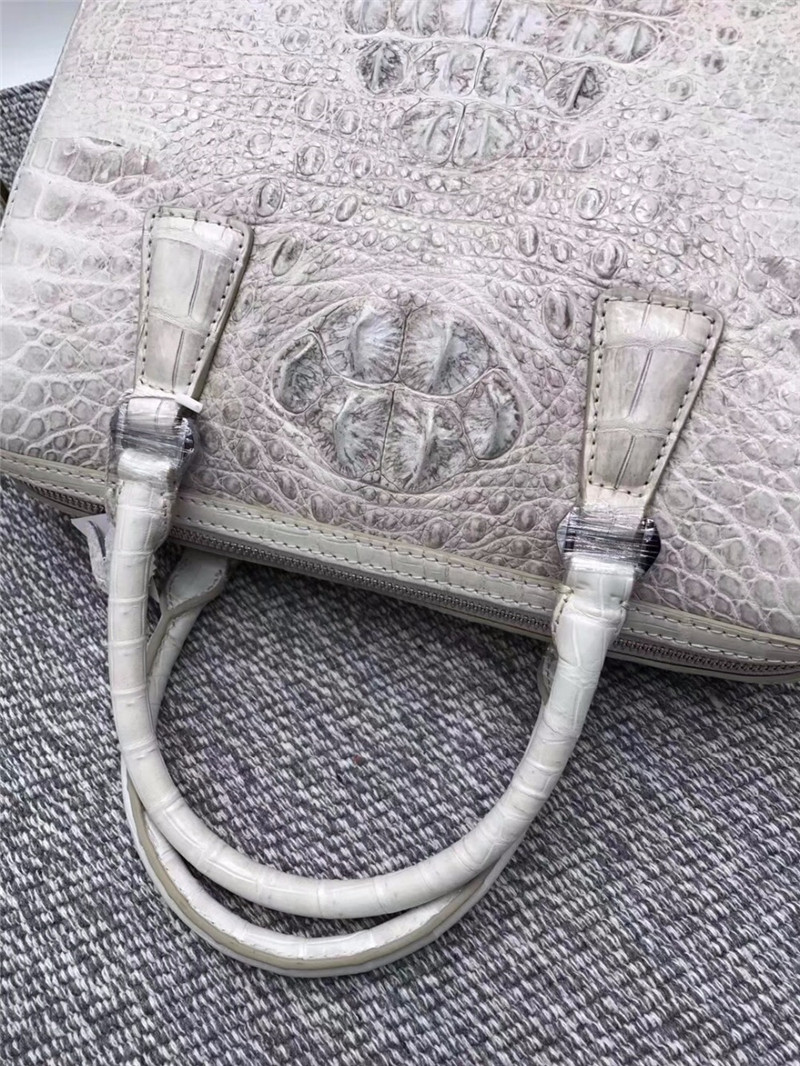Genuine Real Alligator Skin Women Boston Purse Lady Handbag Exotic Authentic Crocodile Leather Female Cross Shoulder Bag